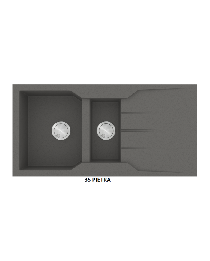 Νεροχύτης Γρανιτένιος Sanitec Ultra Granite 802 100 1/2B 1D (100X50) Βαρέως Τύπου Αντιστρεφόμενος