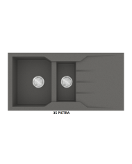 Νεροχύτης Γρανιτένιος Sanitec Ultra Granite 802 100 1/2B 1D (100X50) Βαρέως Τύπου Αντιστρεφόμενος