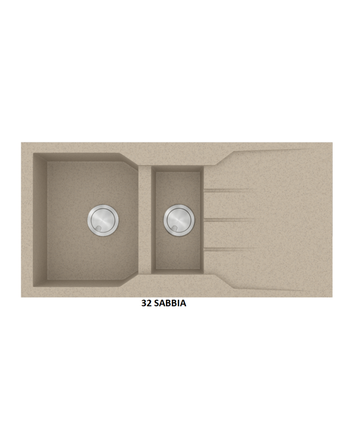 Granite Sink Sanitec Ultra Granite 802 100 1 / 2B 1D (100X50) Heavy Duty Reversible