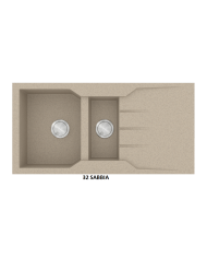 Νεροχύτης Γρανιτένιος Sanitec Ultra Granite 802 100 1/2B 1D (100X50) Βαρέως Τύπου Αντιστρεφόμενος Επικαθήμενος