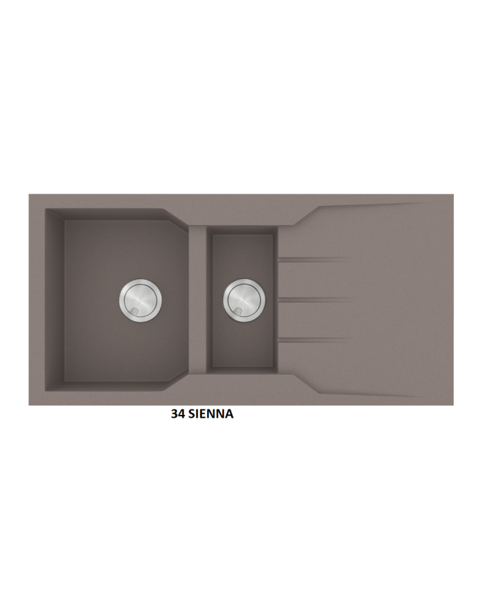 Granite Sink Sanitec Ultra Granite 802 100 1 / 2B 1D (100X50) Heavy Duty Reversible