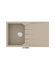 Νεροχύτης Γρανιτένιος Sanitec Ultra Granite 805 86 1B 1D (86X50) Βαρέως Τύπου Αντιστρεφόμενος