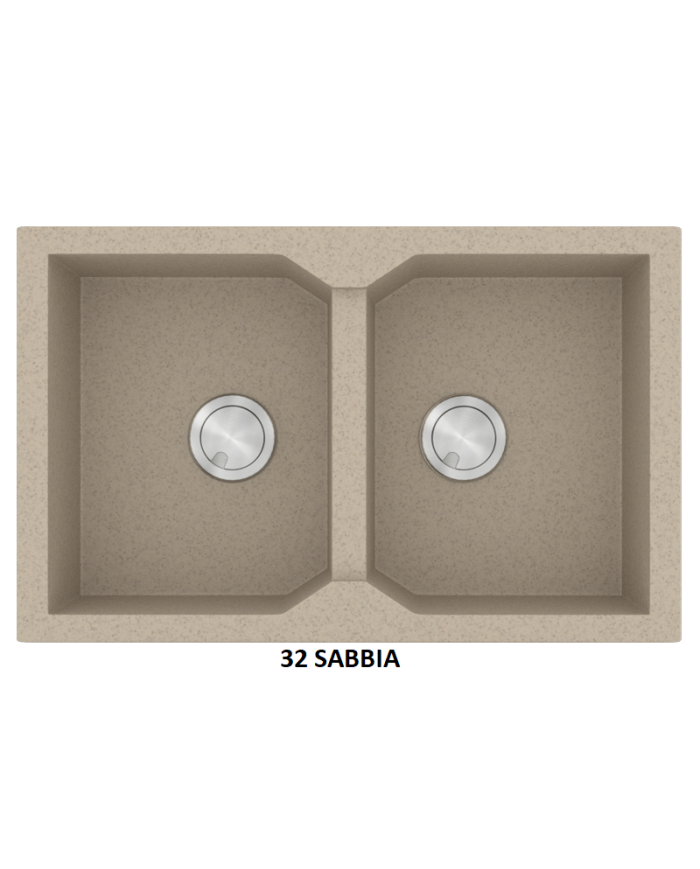 Νεροχύτης Γρανιτένιος Sanitec Ultra Granite 806 79 2B (79X50) Βαρέως Τύπου