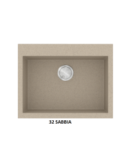 Νεροχύτης Γρανιτένιος Sanitec Ultra Granite 809 60 1B (60X50) Βαρέως Τύπου