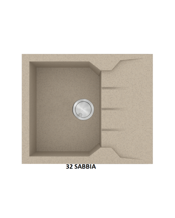 Νεροχύτης Γρανιτένιος Sanitec Ultra Granite 812 1B 1D  (60X50) Βαρέως Τύπου Αντιστρεφόμενος