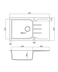 Granite Sink Sanitec Ultra Granite 814 86 1B 1D (86X50) Heavy Duty