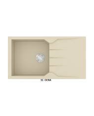 Νεροχύτης Γρανιτένιος Sanitec Ultra Granite 814 86 1B 1D (86X50) Βαρέως Τύπου