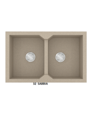 Νεροχύτης Γρανιτένιος Sanitec Ultra Granite 818 86 2B (86X50) Βαρέως Τύπου