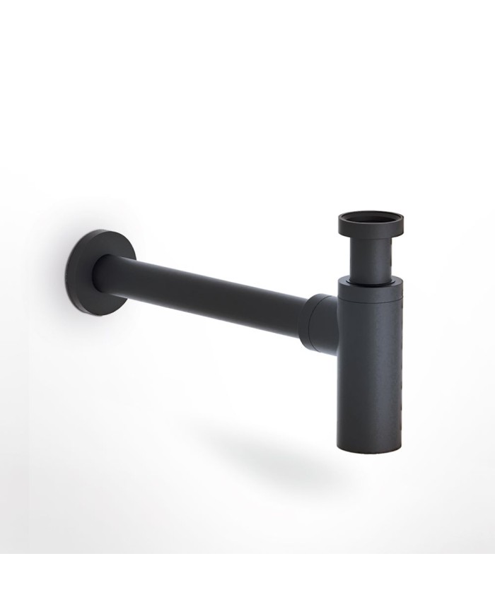 Sink Bottle Trap Demm L002N Black Matt Brass Round
