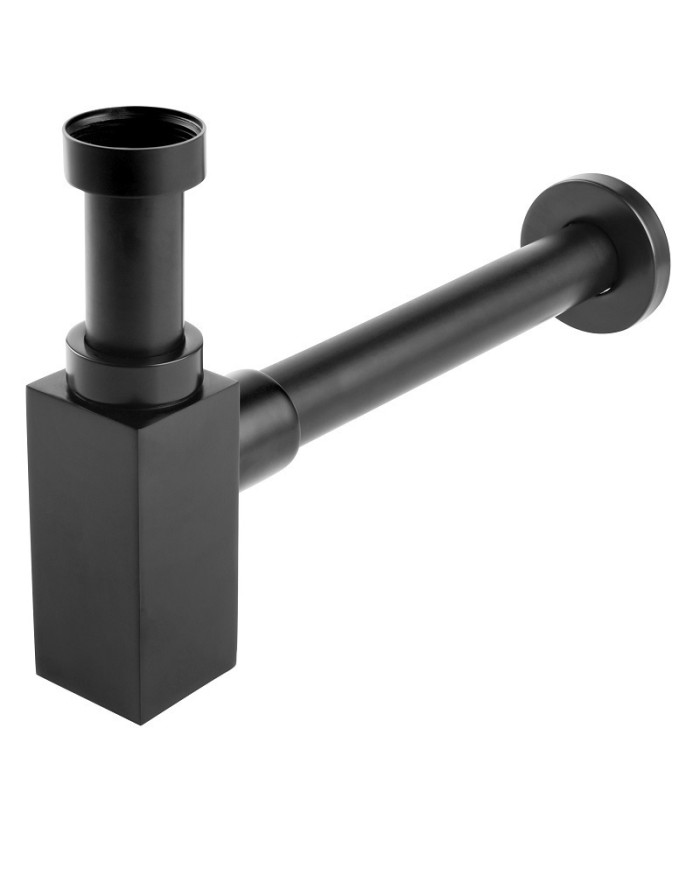 Demm L002N Black Matt Brass Square Basin Bottle Trap