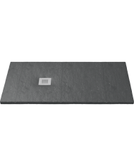 Sanitec Cement Flat Embossed Shower - Stone Texture (3cm) with Drain Valve