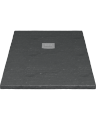 Sanitec Cement Flat Embossed Shower - Stone Texture (3cm) with Drain Valve