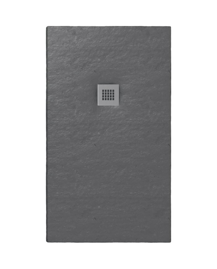 Sanitec Cement Flat Embossed Shower - Stone Texture (3cm) with Drain Valve