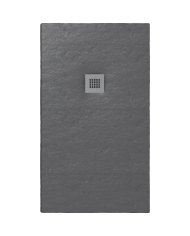 Sanitec Cement Flat Embossed Shower - Stone Texture (3cm) with Drain Valve
