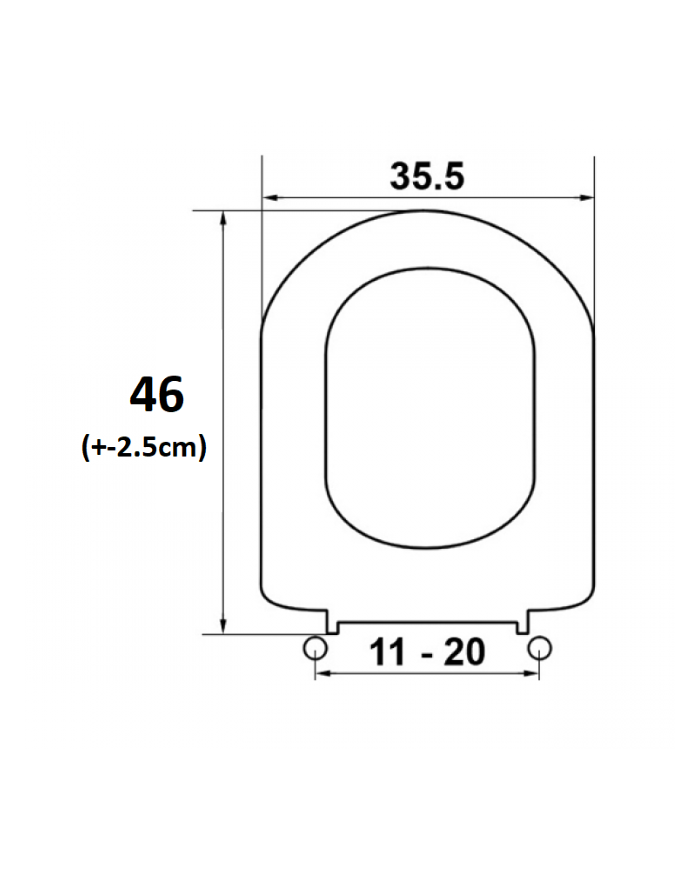 Cover - W.C Basin Lid White Taormina Duroplast Soft Close Detachable (46x35.5cm)