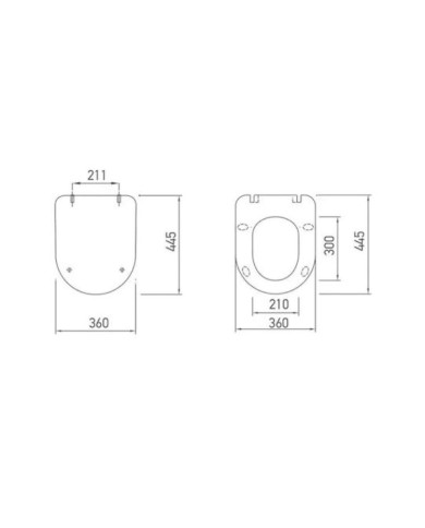Κάλυμμα - Καπάκι Λεκάνης W.C Λευκό Tema Slim Duroplast Soft Close Αποσπώμενο Βαρέως Τύπου (44,5x36cm)