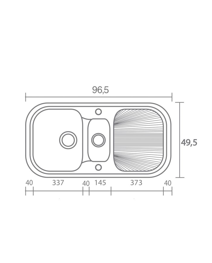 Synthetic Granite Sink Sanitec Classic 301 (97 X 50cm) Reversible Countertop