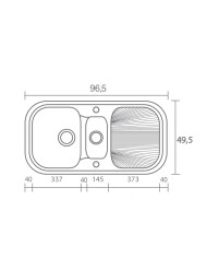 Synthetic Granite Sink Sanitec Classic 301 (97 X 50cm) Reversible Countertop