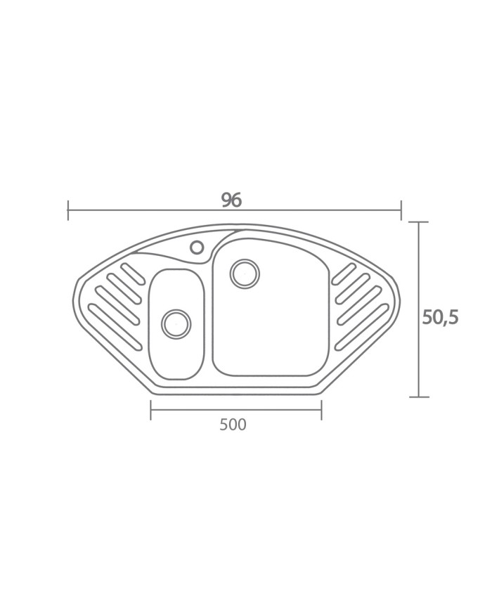 Νεροχύτης Συνθετικός Γρανίτης Sanitec Classic 302 (96 X 51cm) Επικαθήμενος
