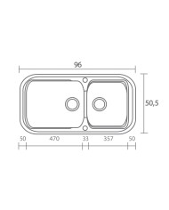 Νεροχύτης Συνθετικός Γρανίτης Sanitec Classic 305 (96 X 51cm)