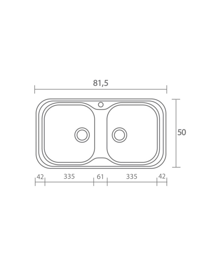 Νεροχύτης Συνθετικός Γρανίτης Sanitec Classic 312 Επικαθήμενος (82X50)