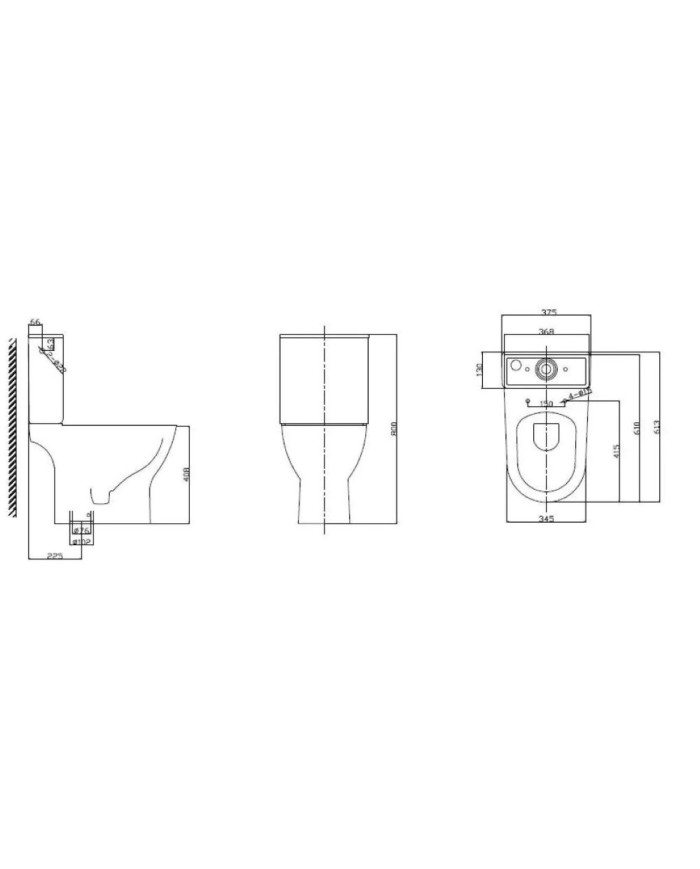 Tonic Rim-Off Basin Set TEMA HP Soft closing slim Thermoplast (TON2600) & Cistern (TON410) & Cover (TON2600)