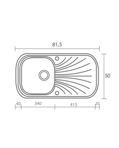 Νεροχύτης Συνθετικός Γρανίτης Sanitec Classic 315 Αντιστρεφόμενος  (82X50)