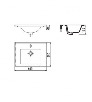 Washbasin for Bathroom Furniture Creavit Slim 60cm (SU060)