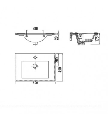Washbasin for Bathroom Furniture Creavit Slim 65cm (SU065)