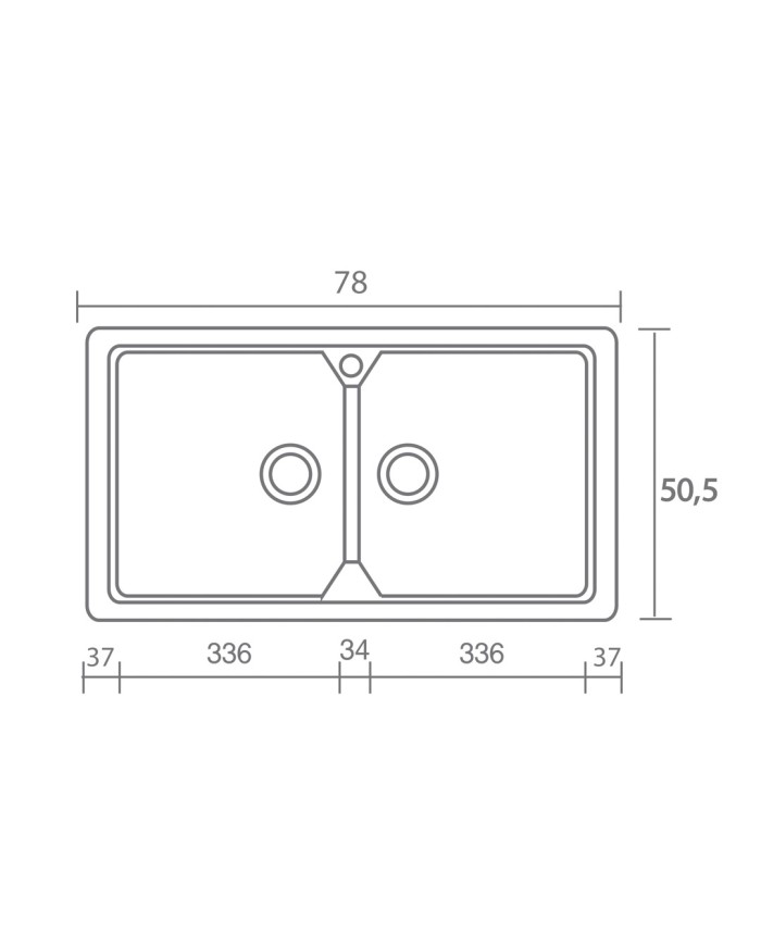 Synthetic Granite Sink Sanitec Classic 318 (78X51)
