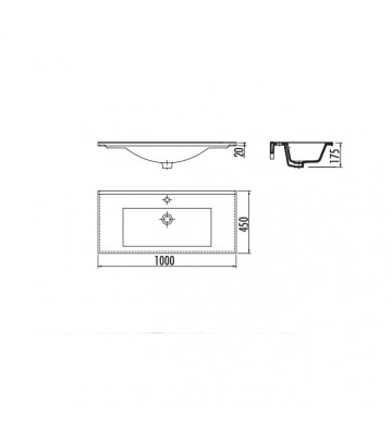 Washbasin for Bathroom Furniture Creavit Slim 100cm (SU100)