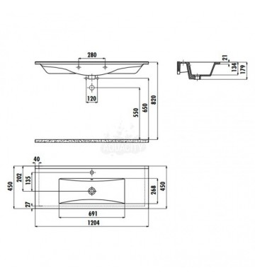 Νιπτήρας για Έπιπλο Μπάνιου  Creavit Slim 120cm (SU120)
