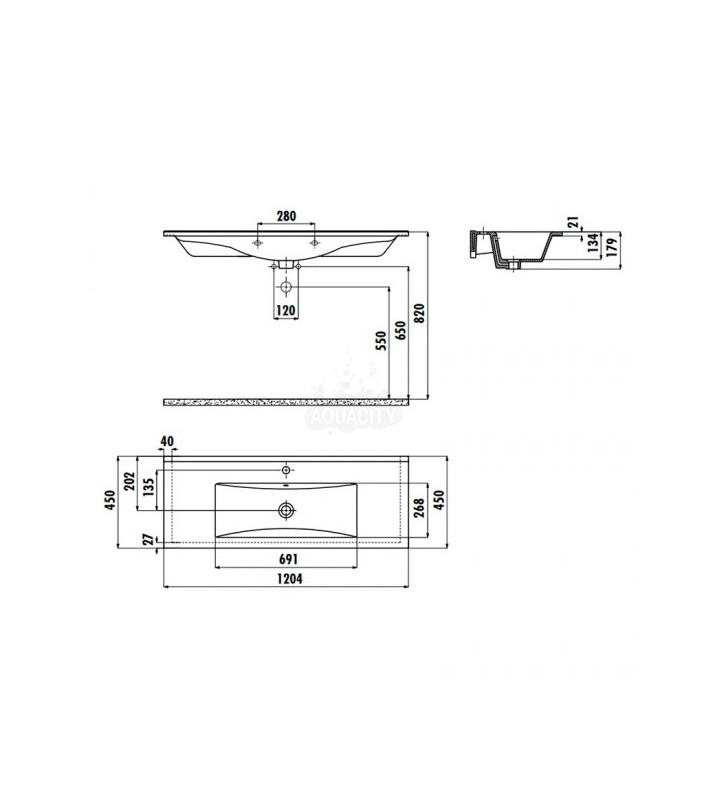 Νιπτήρας για Έπιπλο Μπάνιου  Creavit Slim 120cm (SU120)