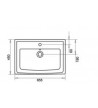 Washbasin for Bathroom Furniture Tema Saf 65,5cm (SAF065)