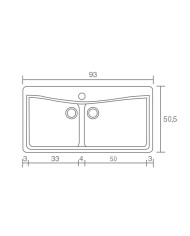 Synthetic Granite Sink Sanitec Classic 326 Countertop (93X51)