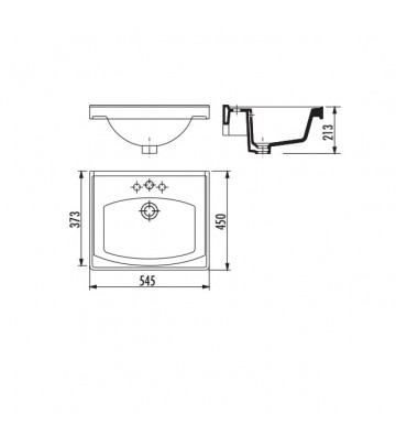 Νιπτήρας για Έπιπλο Μπάνιου Creavit Superior 55cm (TF155)