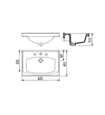 Νιπτήρας για Έπιπλο Μπάνιου Creavit Superior 65cm (TF165)