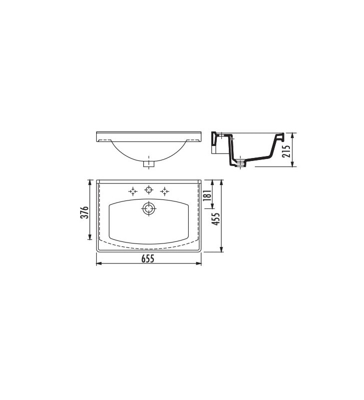 Νιπτήρας για Έπιπλο Μπάνιου Creavit Superior 65cm (TF165)