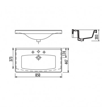 Νιπτήρας για Έπιπλο Μπάνιου Creavit Superior 85cm (TF185)