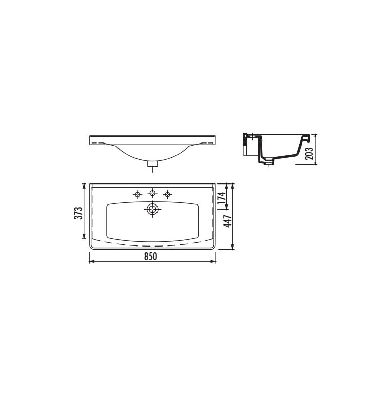 Washbasin for Bathroom Furniture Creavit Superior 85cm (TF185)