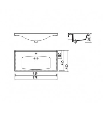 Νιπτήρας για Έπιπλο Μπάνιου Creavit Superior 100cm (TF200)