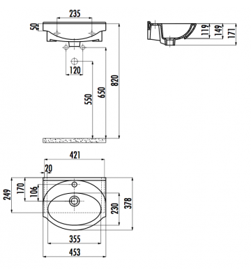 Washbasin for Bathroom Furniture Creavit Smile 45cm (ET045)