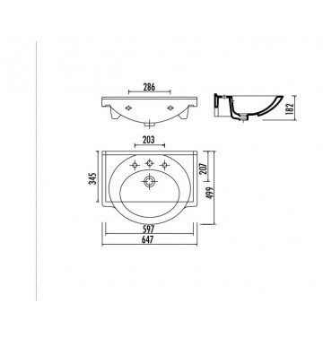 Washbasin for Bathroom Furniture Creavit Smile 65cm (ET065)