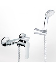 Eurorama Klint Chrome Shower Faucet with Telephone & Phone Wall Mount & Unbreakable Spiral (142150-100)