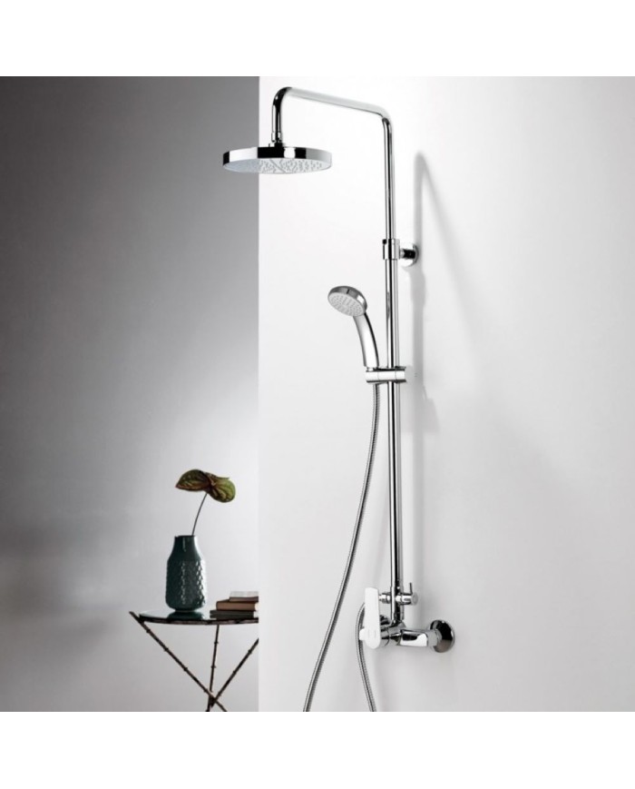 Eurorama Klint Chrome Adjustable Height Shower Column With Faucet & Tilting Head & Telephone (142065-100)