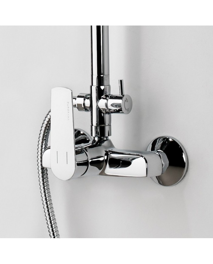 Eurorama Klint Chrome Adjustable Height Shower Column With Faucet & Tilting Head & Telephone (142065-100)