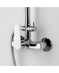 Eurorama Klint Chrome Adjustable Height Shower Column With Faucet & Tilting Head & Telephone (142065-100)