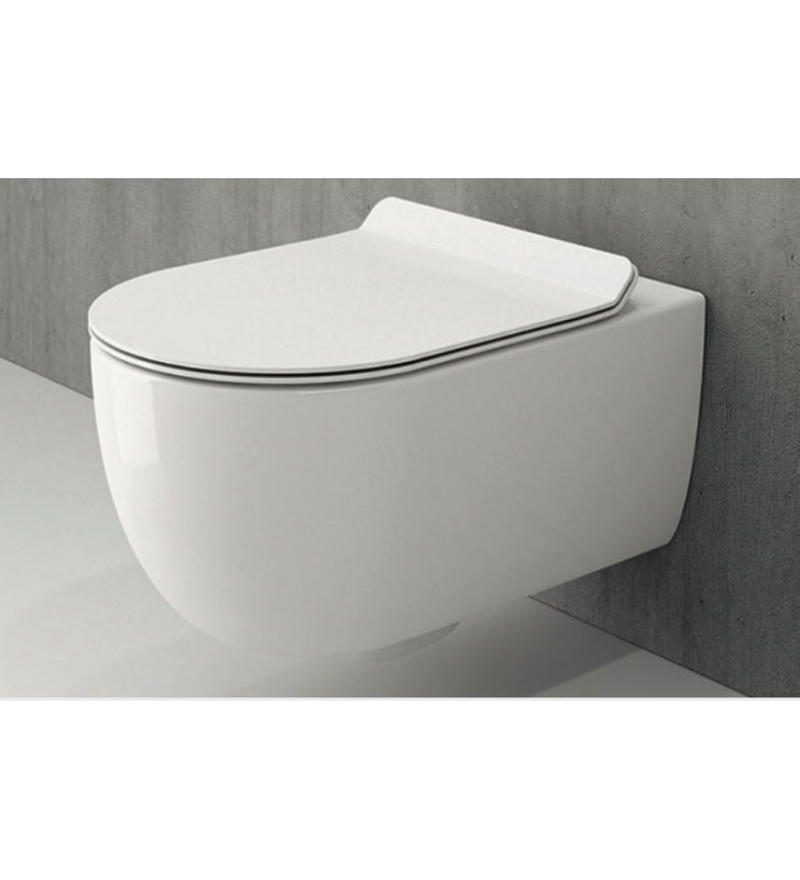 Λεκάνη Κρεμαστή Bocchi V-Tondo Rimless 54cm Λευκή με Κάλυμμα Slim Soft Closing Duroplast