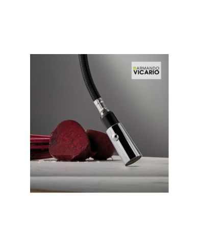 Μπαταρία Νεροχύτη Πάγκου Με Περιστρεφόμενο Ρουξούνι & Συρόμενο Ντους Διπλής Ροής Armando Vicario Fluo Asphalt (18780-1421)