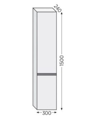 Bathroom Column Hanging Furniture Laminate Furnibath Royal White (30x24x150cm)